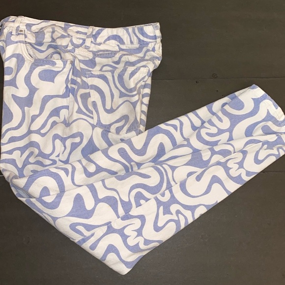 Cotton On Size 8 Long Straight Jeans In Blue Swirl - Picture 2 of 15